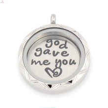 2015 Fancy 22mm Silver God Gave Me You Love Floating plates For 30mm living glass locket